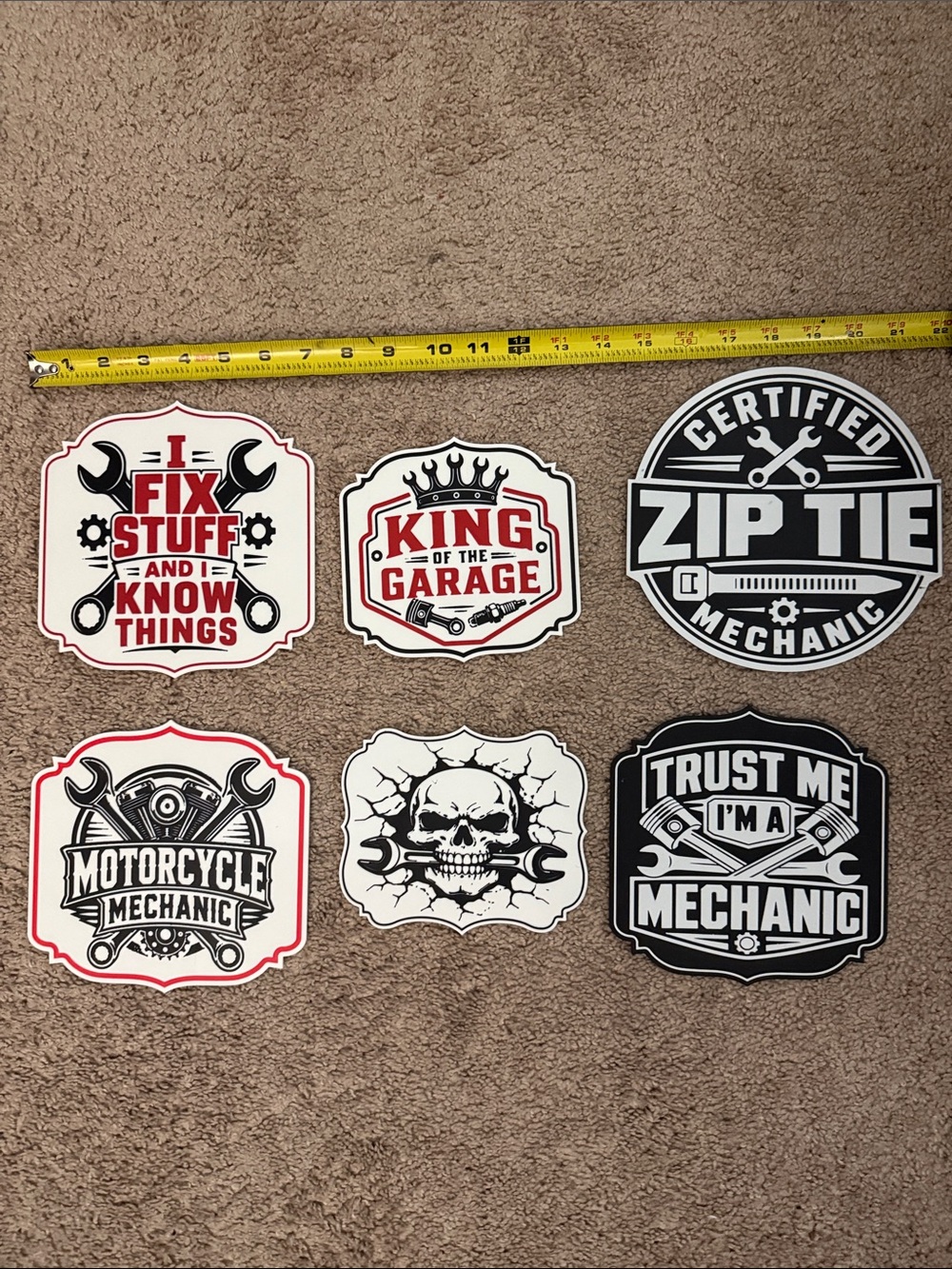 Mechanic Garage 3D printed signs. - Black, White & Red Garage Decor - Picture 2 of 8